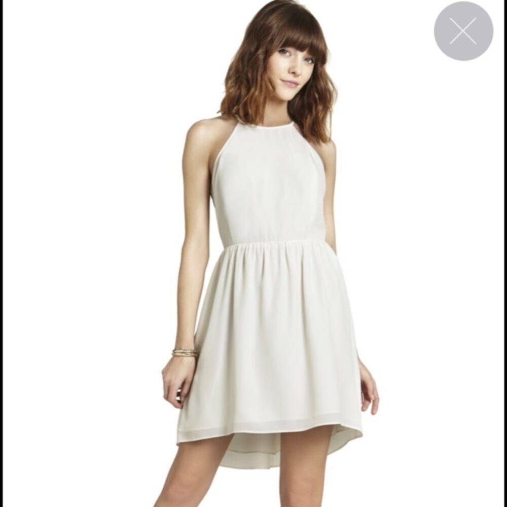 BCBGENERATION ivory mesh illusion dress